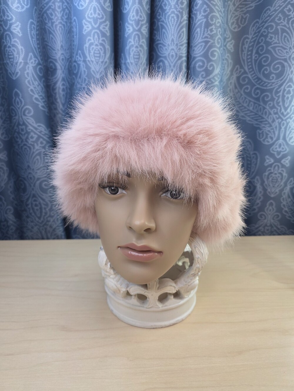 Pink Faux Fur Winter Hat | Plush Glam Cold Weather Cap OSFM Up To 7 5/8